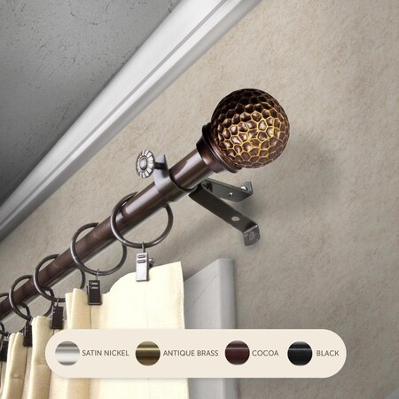 Kd 0.8125 in. Nicholson Curtain Rod with 28 to 48 in. Extension, Cocoa KD3723262